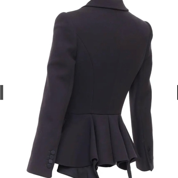 Alexander McQueen Jackets & Blazers - NEW Alexander McQueen Black Peplum Duchess Blazer